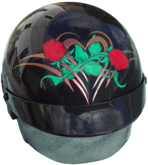 helmet with roses