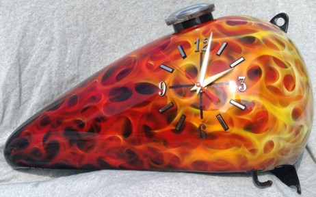 Realistic Fire Gas Tank clock