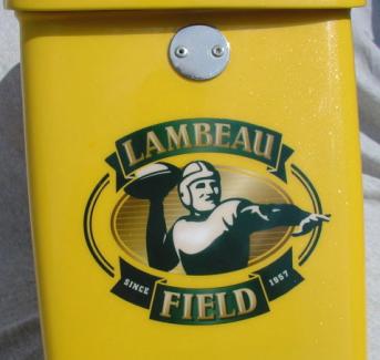Lambeau Field logo on Saddlebag