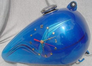 gas tank clock Blue Marbleized fade