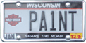 #1 in paint licence plate