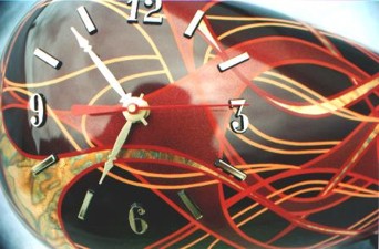 clock with flames