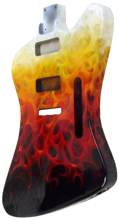 guitar realistic flames